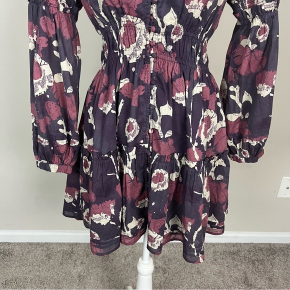 CLEOBELLA RAINEY MINI DRESS IN ABSTRACT PRINT LONG SLEEVES SIZE MEDIUM - Picture 9 of 16